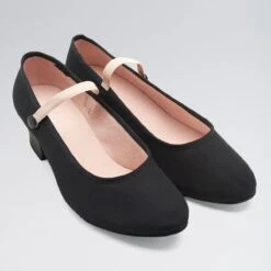 Bloch Tempo Cuban Heel Canvas Character Shoe Black -Cheap Fit Dance Wear Store bl325 black 6