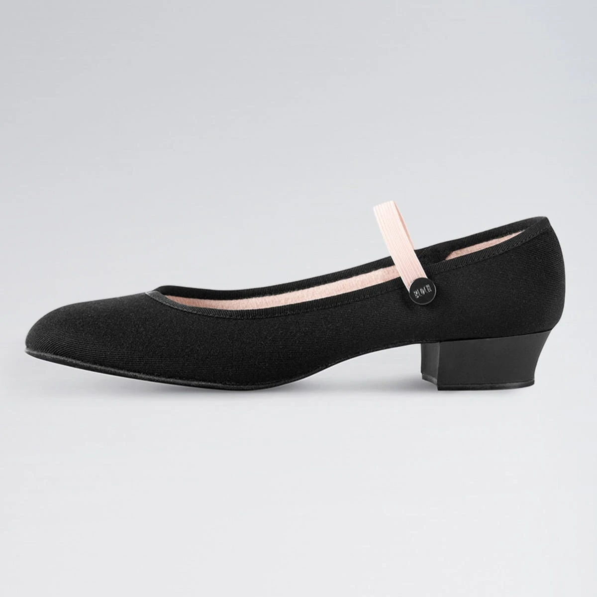 Bloch Accent Low Heel Canvas Character Shoe Black 1 Bloch Accent Low Heel Canvas Character Shoe Black