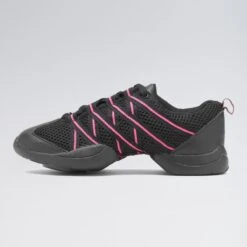 Bloch Criss Cross Mesh Sneakers -Cheap Fit Dance Wear Store bl524 black pink 4