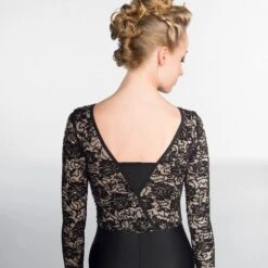 1st Position Sequin Lace Unitard -Cheap Fit Dance Wear Store black dw11 27 3