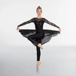 1st Position Sequin Lace Unitard -Cheap Fit Dance Wear Store black dw11 29 4