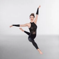 1st Position Flame Sequin Keyhole Backed Catsuit -Cheap Fit Dance Wear Store black dw15 94 6