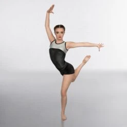 1st Position Taylor Velour / Hologram Sleeveless Leotard 22 1st Position Taylor Velour / Hologram Sleeveless Leotard -Cheap Fit Dance Wear Store black silver gym007 adult silver black 5