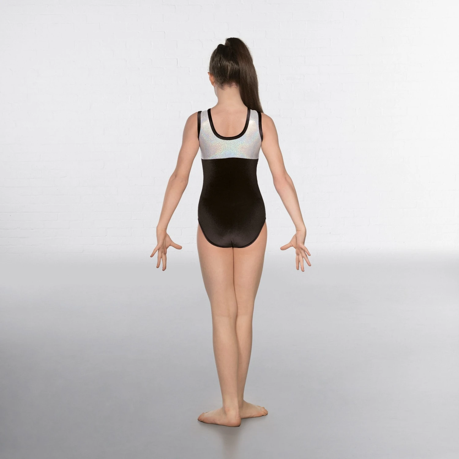 1st Position Taylor Velour / Hologram Sleeveless Leotard 4 1st Position Taylor Velour / Hologram Sleeveless Leotard - Image 4