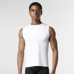 Bloch Mens/Boys Fitted Muscle Top -Cheap Fit Dance Wear Store blmt011 wht 1