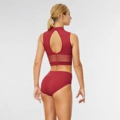 Bloch Chiaki Keyhole Back Tank Crop Top -Cheap Fit Dance Wear Store blz7820 red back 1