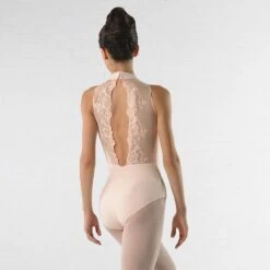 Ballet Rosa Amelie High Neck Leotard With Scallop Lace Open Back -Cheap Fit Dance Wear Store bramelie ppnk back 1