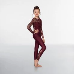 1st Position Sequin Lace Unitard -Cheap Fit Dance Wear Store burgundy dw11 90 3