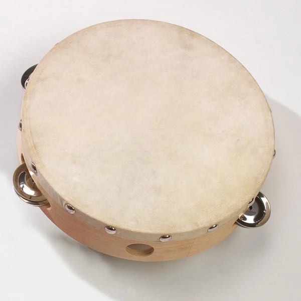 Natural Skin Tambourine 20cm Diameter 1 Natural Skin Tambourine 20cm Diameter
