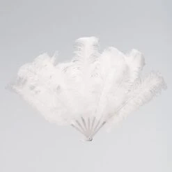 Large 7 Feather Fan (White)