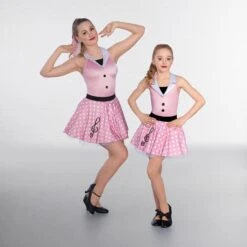 1st Position Pink/White Halterneck Dotty Music Dress -Cheap Fit Dance Wear Store coch0122 24 3