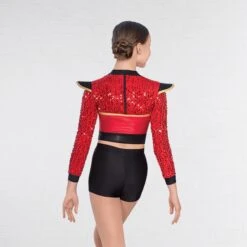 1st Position Red Sequin Sleeved Soldier Jacket -Cheap Fit Dance Wear Store cogl0085 25 3