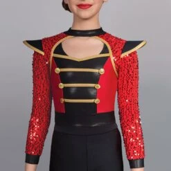 1st Position Red Sequin Sleeved Soldier Jacket -Cheap Fit Dance Wear Store cogl0085 36 3