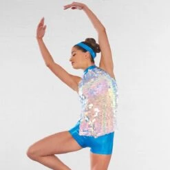 1st Position Sequin Halterneck Top And Hot Pants -Cheap Fit Dance Wear Store cogl0133 13