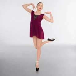 1st Position Lace Panel Lyrical Dress 9 1st Position Lace Panel Lyrical Dress -Cheap Fit Dance Wear Store cold0050 front 2