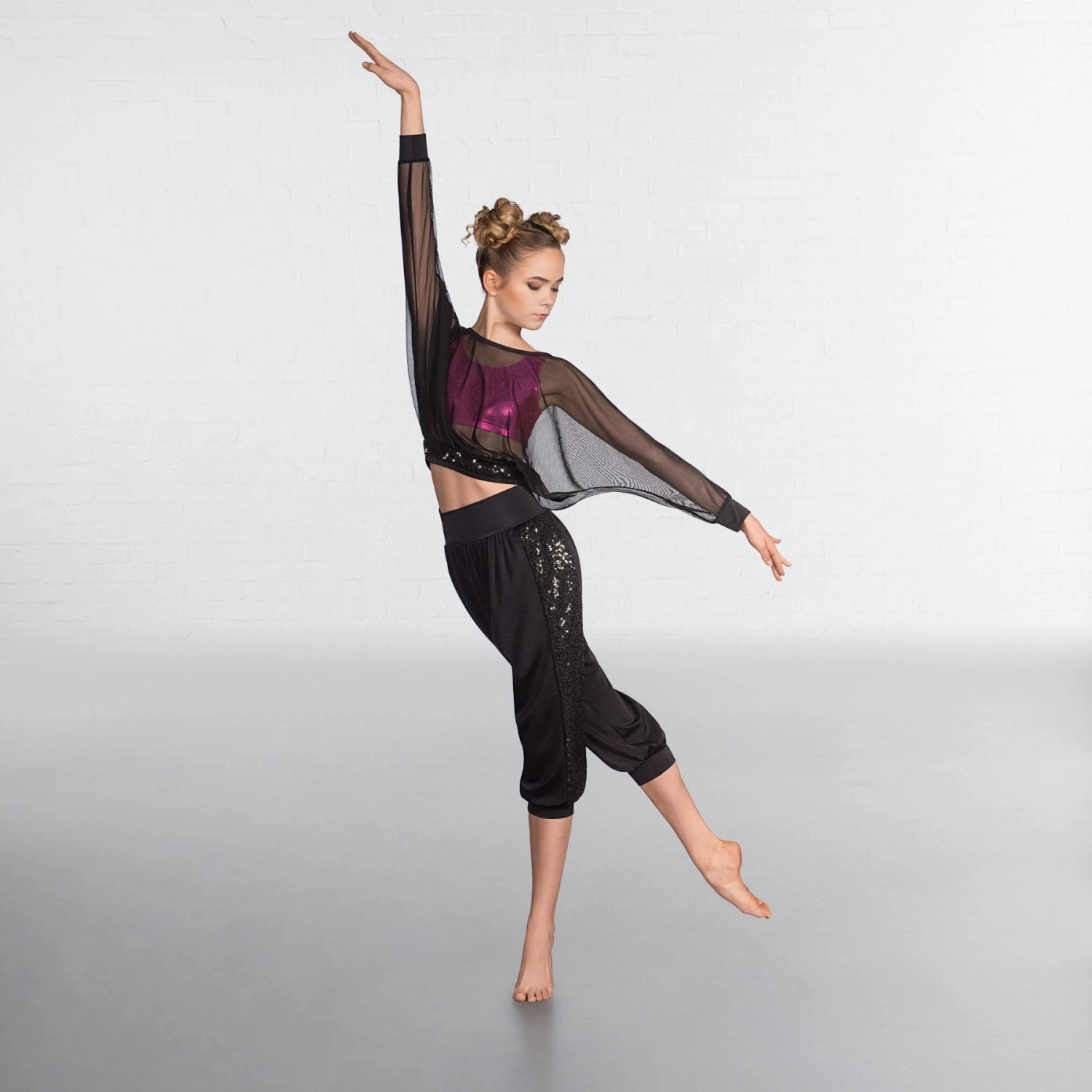 1st Position Mesh Over Top With Sequin Waistband 4 1st Position Mesh Over Top With Sequin Waistband - Image 4