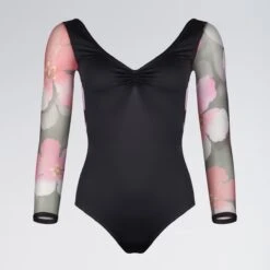 Dansez 1901 Mesh Sleeve Leotard -Cheap Fit Dance Wear Store dans1901 cl b