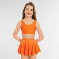 1st Position Circular Skirt -Cheap Fit Dance Wear Store flo orange 860 org 2 13