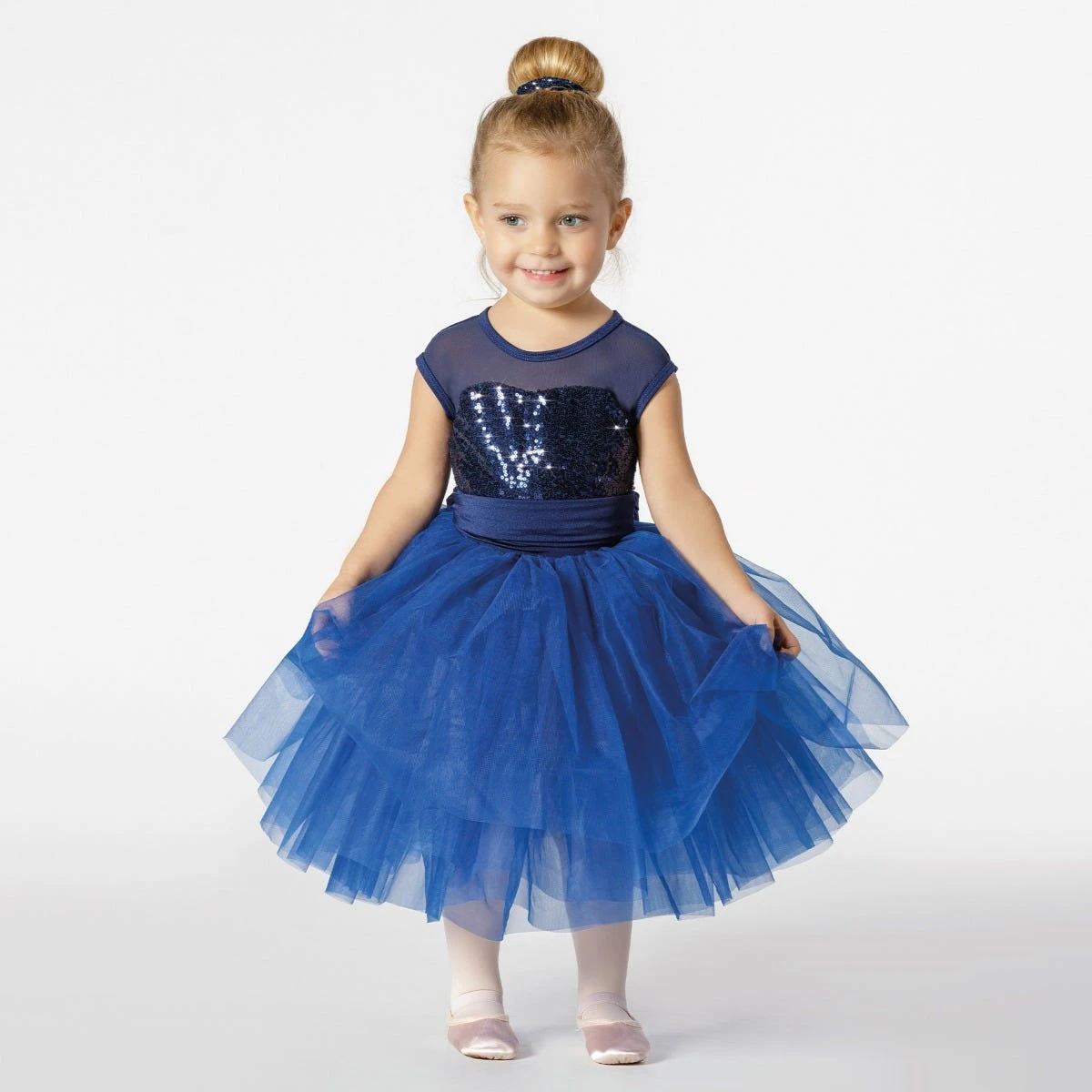 1st Position Sequinned Ballet Dress With Sash 1 1st Position Sequinned Ballet Dress With Sash