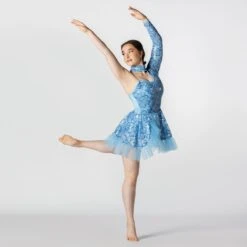 1st Position Scooped Neck Sequinned Dress With Frill Trim -Cheap Fit Dance Wear Store fpc23010 2