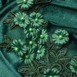 1st Position Velvet Appliqué Circular Frilled Skirted Leotard -Cheap Fit Dance Wear Store fpc23029 emerald 6