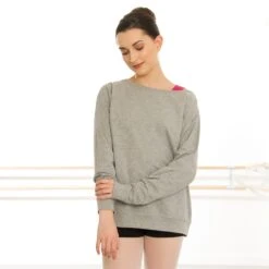 Skinni Fit Slounge Sweat Shirt -Cheap Fit Dance Wear Store heather sk513 hea 2 1