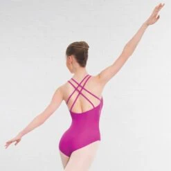 1st Position Ellie Double Strap Leotard (Matt Nylon) -Cheap Fit Dance Wear Store magenta pro101 mag back 1