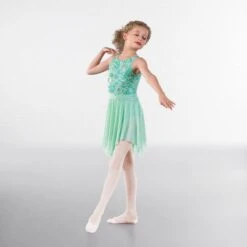 1st Position Flower Pattern Lyrical Dress -Cheap Fit Dance Wear Store mint cold0020 green child 3