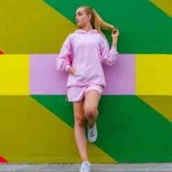 ONYRO Kangaroo Summer Pink Organic Hoodie -Cheap Fit Dance Wear Store on012 pink 4