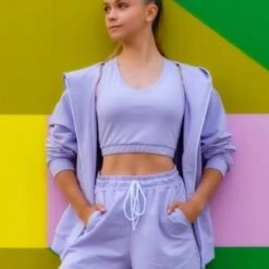 ONYRO Summer Organic Zip Hoodie -Cheap Fit Dance Wear Store on013 lilac 4