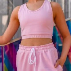 ONYRO Pastel Longline Scoop Neck Sports Bra