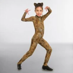 1st Position Keyhole Back Animal Print Catsuit -Cheap Fit Dance Wear Store q73 front 1 1 1