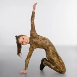 1st Position Keyhole Back Animal Print Catsuit -Cheap Fit Dance Wear Store q73 front 2 1 1