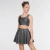 1st Position Metallic Circular Skirt Grey