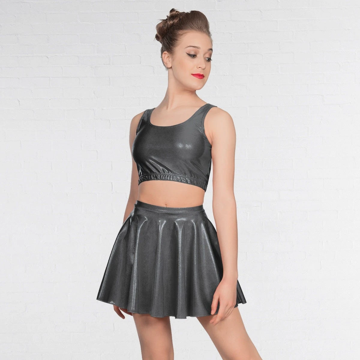 1st Position Metallic Circular Skirt Grey 1 1st Position Metallic Circular Skirt Grey