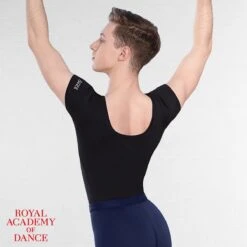 RAD Approved Scoop Neck Cap Sleeved Thong Back Leotard -Cheap Fit Dance Wear Store rad202 black back 21