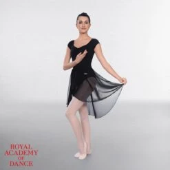 RAD Approved Semi Sheer Skirt With Wrapover Detail -Cheap Fit Dance Wear Store rad205 blk 21