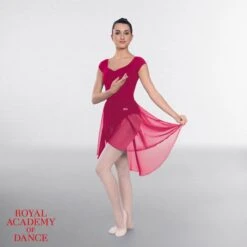RAD Approved Semi Sheer Skirt With Wrapover Detail -Cheap Fit Dance Wear Store rad205 burgundy 21
