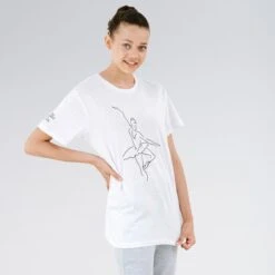 RAD En Pointe Line Drawing T-Shirt -Cheap Fit Dance Wear Store rad8672 white 2