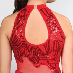 1st Position Flame Sequin Keyhole Backed Catsuit -Cheap Fit Dance Wear Store red dw15 60 3