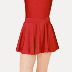 Roch Valley Nylon Lycra Circular Short Skirt -Cheap Fit Dance Wear Store red rvlcss red 1