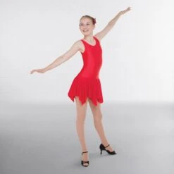 1st Position Practice Ballroom Skirt -Cheap Fit Dance Wear Store red skbr0007 red 1