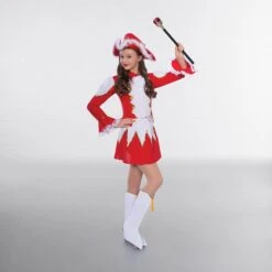 Majorette Jacket And Skirt -Cheap Fit Dance Wear Store red w96765 5 1