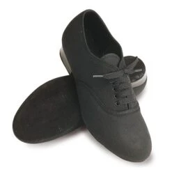 Roch Valley Boys Canvas Oxford Shoes - Black