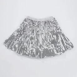 Sequin Pull On Skirt (Adult One Size) -Cheap Fit Dance Wear Store silver w1202 silver 12