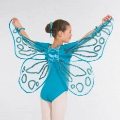 Floating Wings With Glitter -Cheap Fit Dance Wear Store turquoise w1734 tur