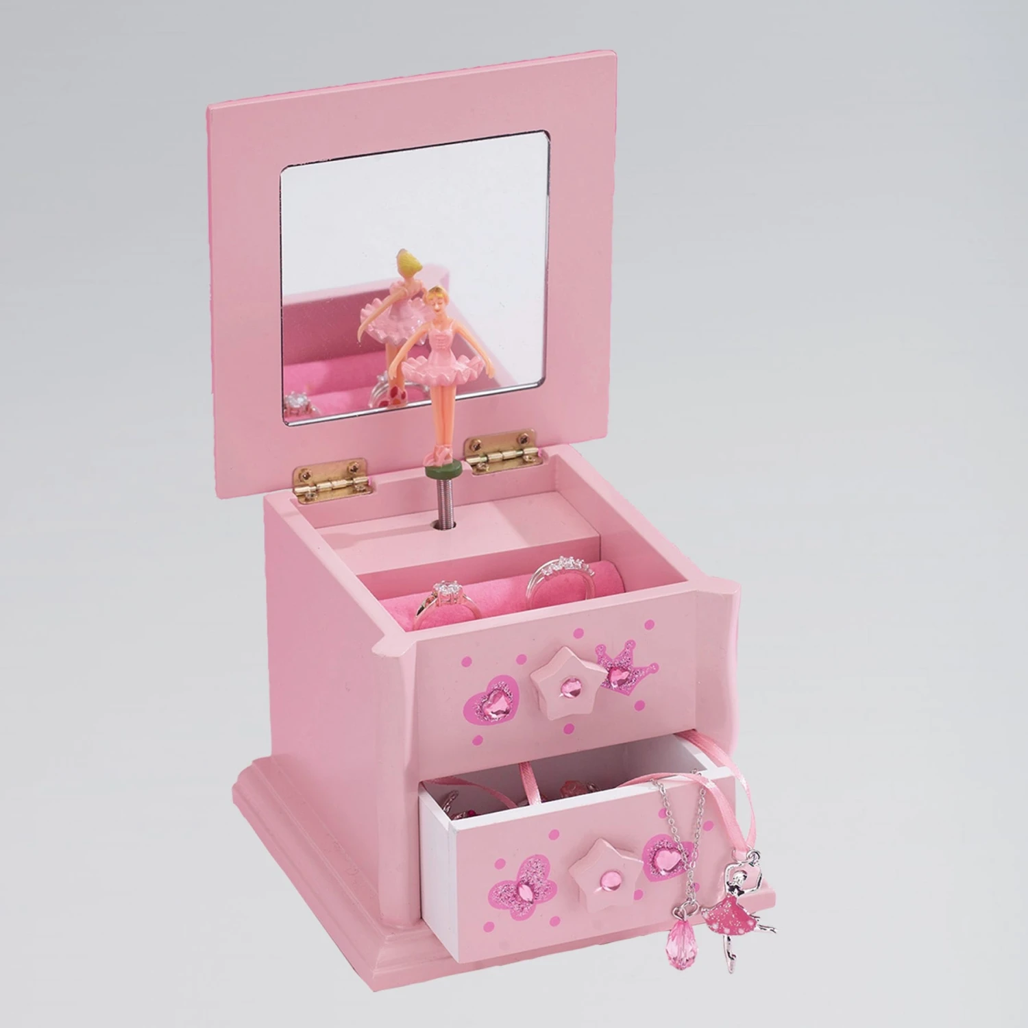 Katz Small Wooden 2 Drawer Jewellery Box 1 Katz Small Wooden 2 Drawer Jewellery Box