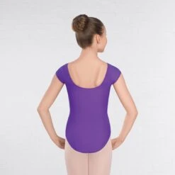 United Teachers Of Dance Alice Cap Sleeved Ruched Leotard Matt Nylon -Cheap Fit Dance Wear Store violet utdq26 delph 20