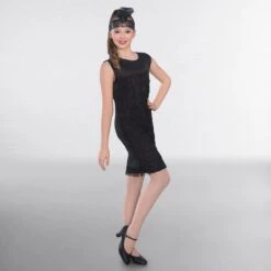 Black Flapper Dress Childs