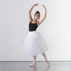 1st Position Prestige Romantic Tutu Skirt On Pants -Cheap Fit Dance Wear Store white cobd0015 51 6